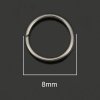 Picture of 0.6mm Iron Based Alloy Double Split Jump Rings Findings Round Silver Tone 8mm Dia, 500 PCs