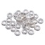 Immagine di Ottone + Strass Separatori Perline Tondo Piatto Trasparente Argento Placcato Fiore Disegno Bianco Strass Circa 5mm Dia, Foro:Circa 1mm, 30 Pz