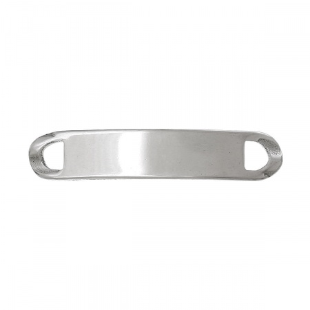 304 Edelstahl Verbinder Gebogen Rechteck Silberfarbe 4.2cm x 0.8cm, 10 Stücke