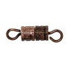 Picture of Brass Cord End Caps Cylinder Screw Antique Copper 14mm(4/8") x 4mm(1/8"), 5 PCs