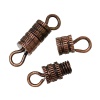 Picture of Brass Cord End Caps Cylinder Screw Antique Copper 14mm(4/8") x 4mm(1/8"), 5 PCs