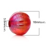 Изображение Акриловые шарика Фонарь Половина Отверстия просверлил Красный цвета AB, 16мм, 20 ШТ