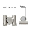 Immagine di Lega di Zinco Chiusura Magnetica Rettangolo Tono Argento Basi per Cabochon 22mm x 17mm, 2 Set