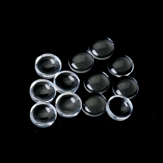 Image de Cabochons Dôme en Verre Rond Blanc 8mm Dia, 20 Pcs