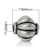 Picture of Spacer Beads Pumpkin Antique Silver Color About 8mm x 8mm, Hole:Approx 1.8mm, 100 PCs