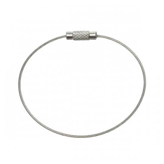 Image de Bracelets en Acier Inoxydable Forme Annulaire Argent Mat, Dia. 16cm, 10 Pcs