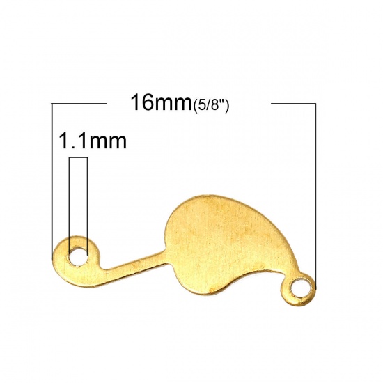 Picture of Brass Connectors Findings Findings Leaf Brass Tone 16mm( 5/8") x 9mm( 3/8"), 15 PCs                                                                                                                                                                           