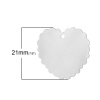 3 個 304ステンレス鋼 透かしパーツ チャーム シルバートーン ハート 23mm x 21mm、 の画像