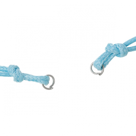 Immagine di Nylon String Fluttuato Intrecciato Amicizia Bracciali Blu lunghezza:14.3cm 10 Pz