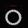 Picture of 1.7mm Zinc Based Alloy Closed Soldered Jump Rings Findings Round Silver Plated 10mm Dia, 300 PCs