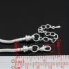 Picture of Copper European Style Snake Chain Charm Bracelets Silver Plated W/ Lobster Claw Clasp And Extender Chain 18cm long, 4 PCs