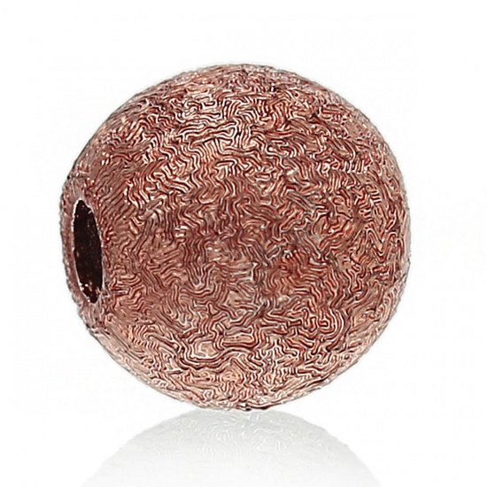 Immagine di Acrilato Sparkledust Mesh Perline Tondo Oro Rosa Circa 6mm Dia, Foro: Circa 1.5mm, 1000 Pz