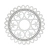 Picture of 304 Stainless Steel Filigree Stamping Embellishments Findings, Round Silver Tone, Flower Hollow Carved 3.2cm(1 2/8") Dia, 10 PCs