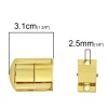 Picture of Zinc Based Alloy Suitcase Box Lock Catch Latches Hardwares Gold Plated 31mm(1 2/8") x 24mm(1"), 5 Sets