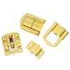 Picture of Zinc Based Alloy Suitcase Box Lock Catch Latches Hardwares Gold Plated 31mm(1 2/8") x 24mm(1"), 5 Sets