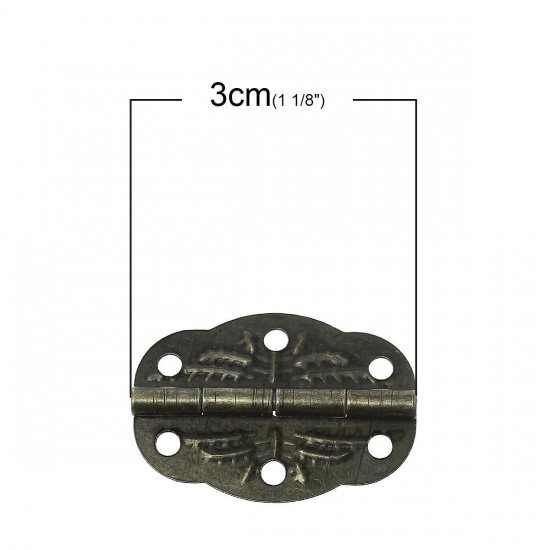 Immagine di Lega di Ferro Cerniere Porta di Testa Tono del Bronzo 30mm x 12mm, 20 Pz