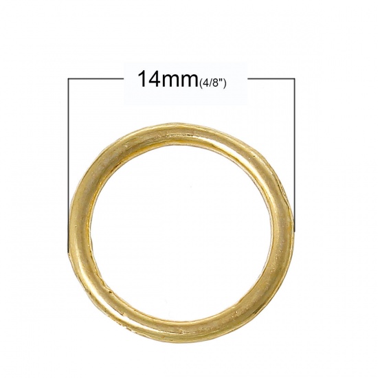 Picture of 1.5mm Zinc Based Alloy Closed Soldered Jump Rings Findings Round Gold Plated 14mm Dia, 300 PCs