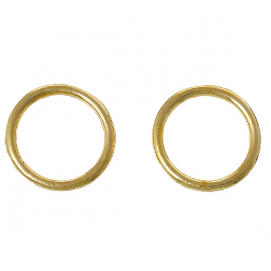Picture of 1.5mm Zinc Based Alloy Closed Soldered Jump Rings Findings Round Gold Plated 14mm Dia, 300 PCs