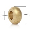 Picture of Brass Spacer Beads Barrel Brass Unplated Original Color About 7mm( 2/8") x 3mm( 1/8"), Hole:Approx 3.2mm, 200 PCs