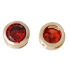 Picture of Brass & Cubic Zirconia Spacer Beads For DIY Jewelry Making 14K Gold Color Blue Round Cubic Zirconia 6mm Dia., Hole: Approx 3.2mm x1.2mm, 2 PCs