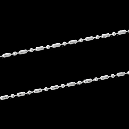 Messing Bambus Kette Versilbert 1.5mm D., 5 Meter Messing Bambus Kette Versilbert 1.5mm D., 5 Meter