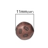 合金 切り釘スクラップブック装飾DIYクラフト 円形 酸化銅 11.0mm、 100 個 の画像