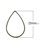 Picture of 0.9mm Brass Closed Soldered Jump Rings Findings Drop Antique Bronze 25mm x 17mm, 100 PCs                                                                                                                                                                      