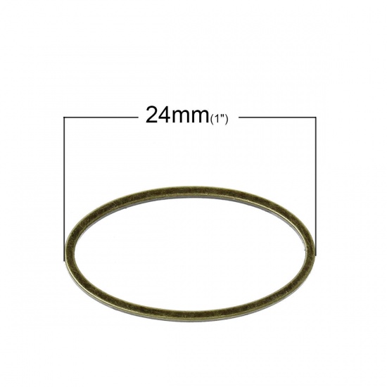 Picture of 1mm Brass Closed Soldered Jump Rings Findings Oval Antique Bronze 24mm x 13mm, 100 PCs