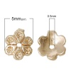 Picture of Brass Beads Caps Flower 14K Gold Color (Fit Beads Size: 6mm Dia.) 5mm x 4mm, 20 PCs                                                                                                                                                                           