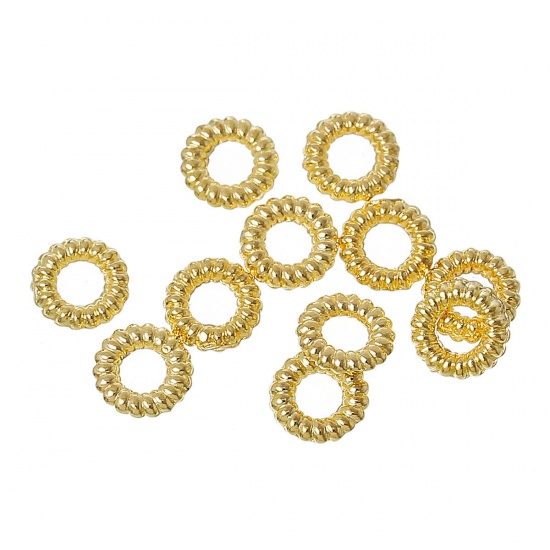 Picture of 1.2mm Zinc Based Alloy Closed Soldered Jump Rings Findings Round Gold Plated 5mm Dia, 1000 PCs