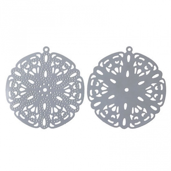 Immagine di Acciaio Inossidabile Charm Ciondoli Ali di Angela Tono Argento Filigrana 42mm x 19mm , 10 Pz