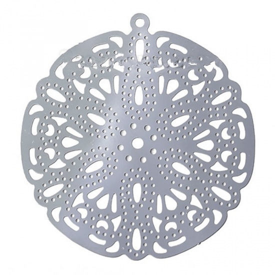 Immagine di Acciaio Inossidabile Charm Ciondoli Ali di Angela Tono Argento Filigrana 42mm x 19mm , 10 Pz