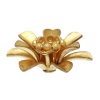 Image de Coupelles en Laiton Forme Fleur Couleur Laiton, 14mm x 13mm, Apparié avec Perles de 4mm, 20 Pcs                                                                                                                                                               