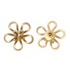 Immagine di Ottone Cabochon per Abbellimento Fiore Colore di Ottone Blumo 12mm x 12mm, 2 Pz