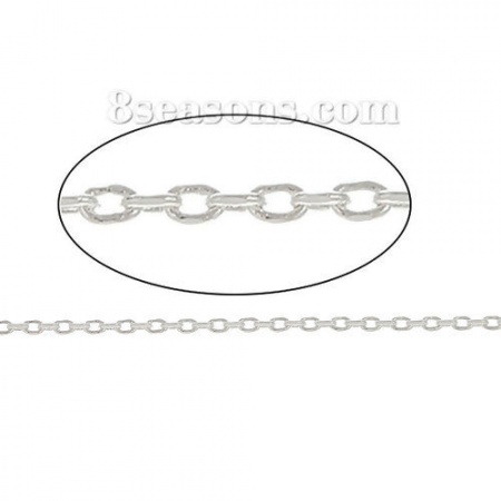 Lega di Zinco Cavo Catena Accessori Argento Placcato 2.1x1.6mm, 10 M