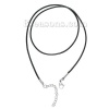 Picture of Wax Rope Cord Necklace Black Color 45.5cm(17 7/8") long, 2 PCs