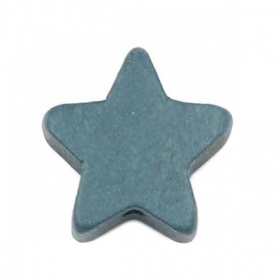 Bild von Holz Zwischenperlen Spacer Perlen Pentagramm Stern Livid ca. 15mm x 15mm, Loch: ca. 1.8mm, 20 Stück