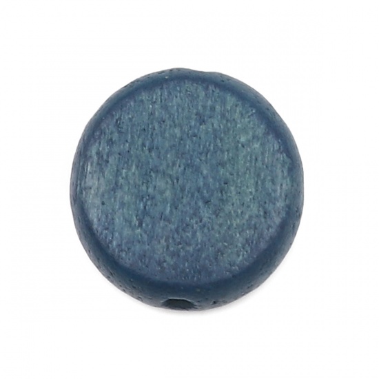 Picture of Wood Spacer Beads Round Blue About 15mm Dia., Hole: Approx 1.8mm, 20 PCs