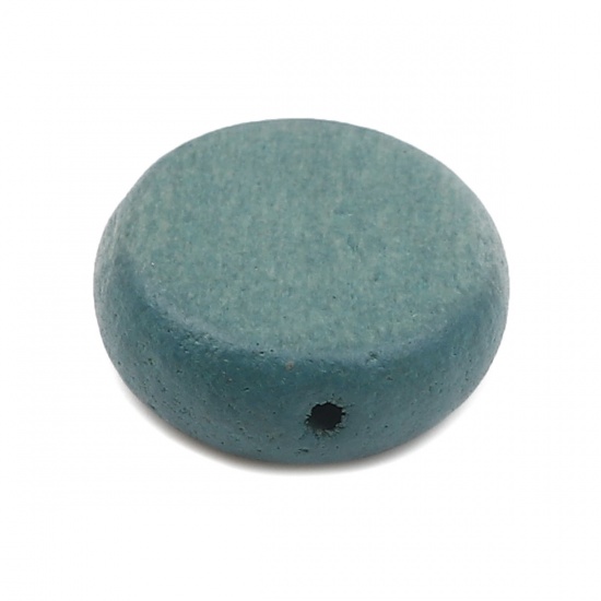 Picture of Wood Spacer Beads Round Steel Gray About 15mm Dia., Hole: Approx 1.8mm, 20 PCs