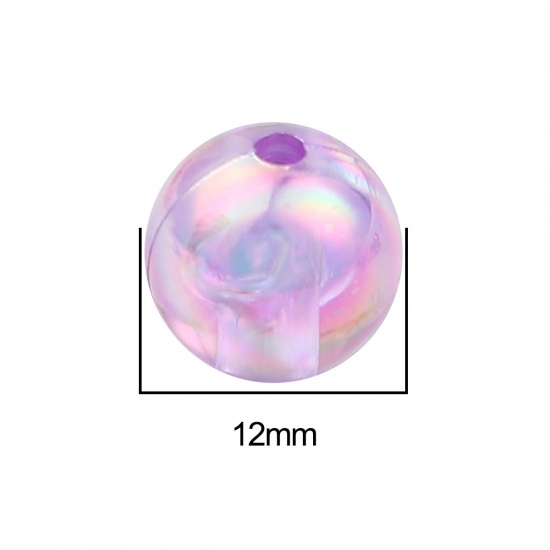 Picture of Acrylic Beads Round At Random AB Color About 12mm Dia., Hole: Approx 1.7mm, 100 PCs