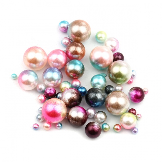 Picture of Acrylic Beads (No Hole) Round At Random About 12mm Dia., 100 PCs