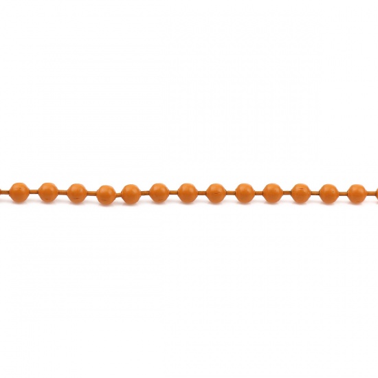 Изображение Iron Based Alloy Painting Ball Chain Findings Orange 2.4mm, 12cm(4 6/8") long, 20 PCs
