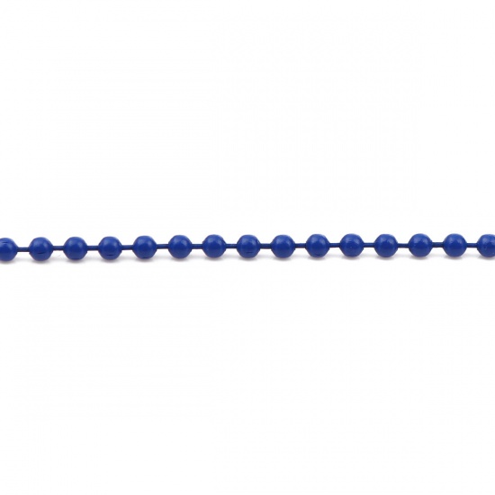 Изображение Iron Based Alloy Painting Ball Chain Findings Royal Blue 2.4mm, 12cm(4 6/8") long, 20 PCs
