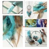 Image de Accessoires de Bricolage Artisanal en Mixte Attrapeur de Rêves Bleu Plumes 50cm, 1 Kit