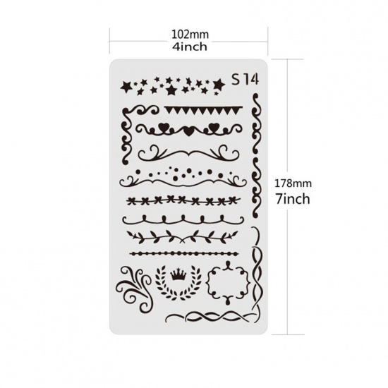 Immagine di PET Children DIY Drawing Template Geometric Pattern White 17.8cm x 10.2cm, 1 Piece