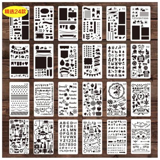 Picture of PET Children DIY Drawing Template Vehicle Pattern White 17.8cm x 10.2cm, 1 Piece