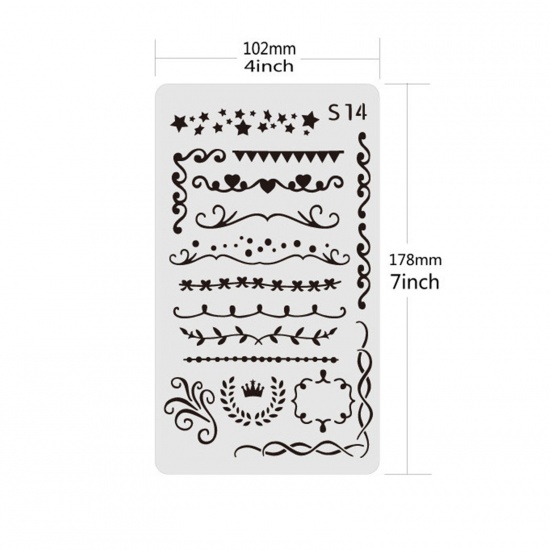 Picture of PET Children DIY Drawing Template Number Initial Alphabet/ Capital Letter Pattern White 17.8cm x 10.2cm, 1 Piece