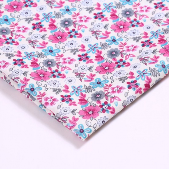 Picture of Polyester Fabric For DIY Mouth Masks Creamy-White Flower For Women 150cm x 100cm, 1 M