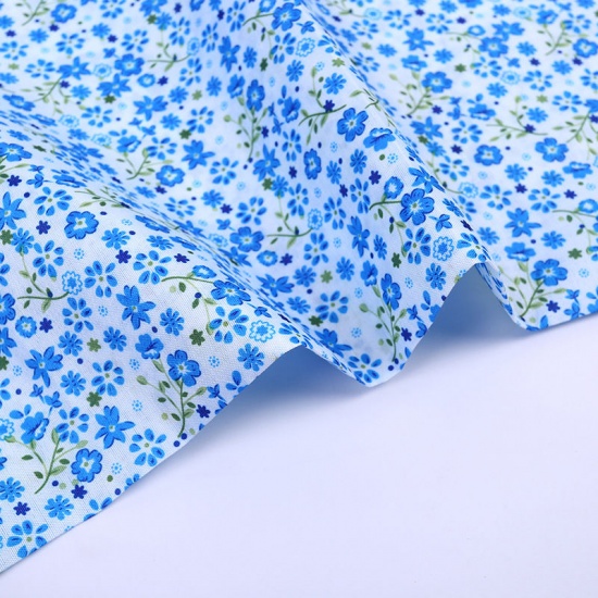 Image de Tissu en Polyester Pour DIY Masques Bleu Ciel Orchidée Pour Femmes 150cm x 100cm, 1 M