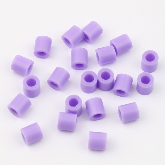 Picture of Acrylic Pony Bubblegum Beads Cylinder Mauve About 5mm x 5mm, Hole: Approx 2.9mm, 2000 PCs